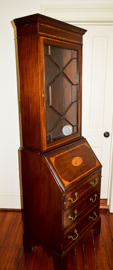 Vintage Hepplewhite Style Mahogany Secretary