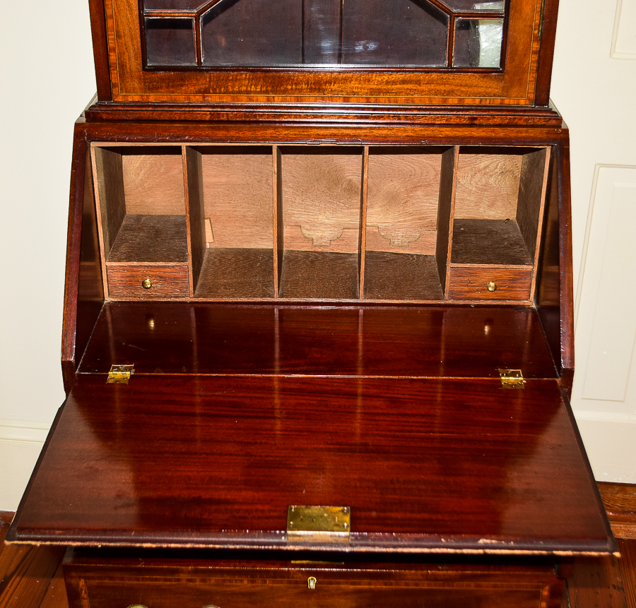 Vintage Hepplewhite Style Mahogany Secretary