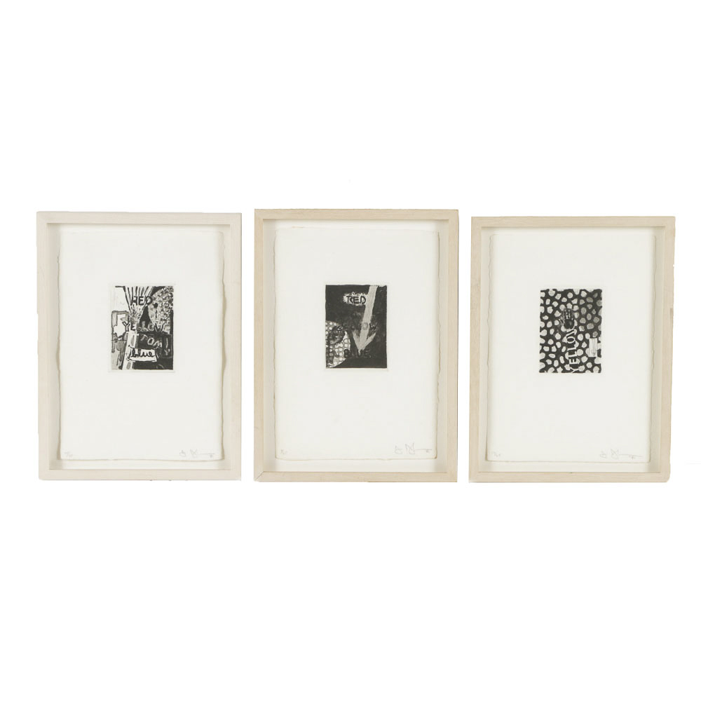 Jasper Johns Signed Limited Edition Etchings with Aquatint "Untitled (Red, Yellow, Blue)"