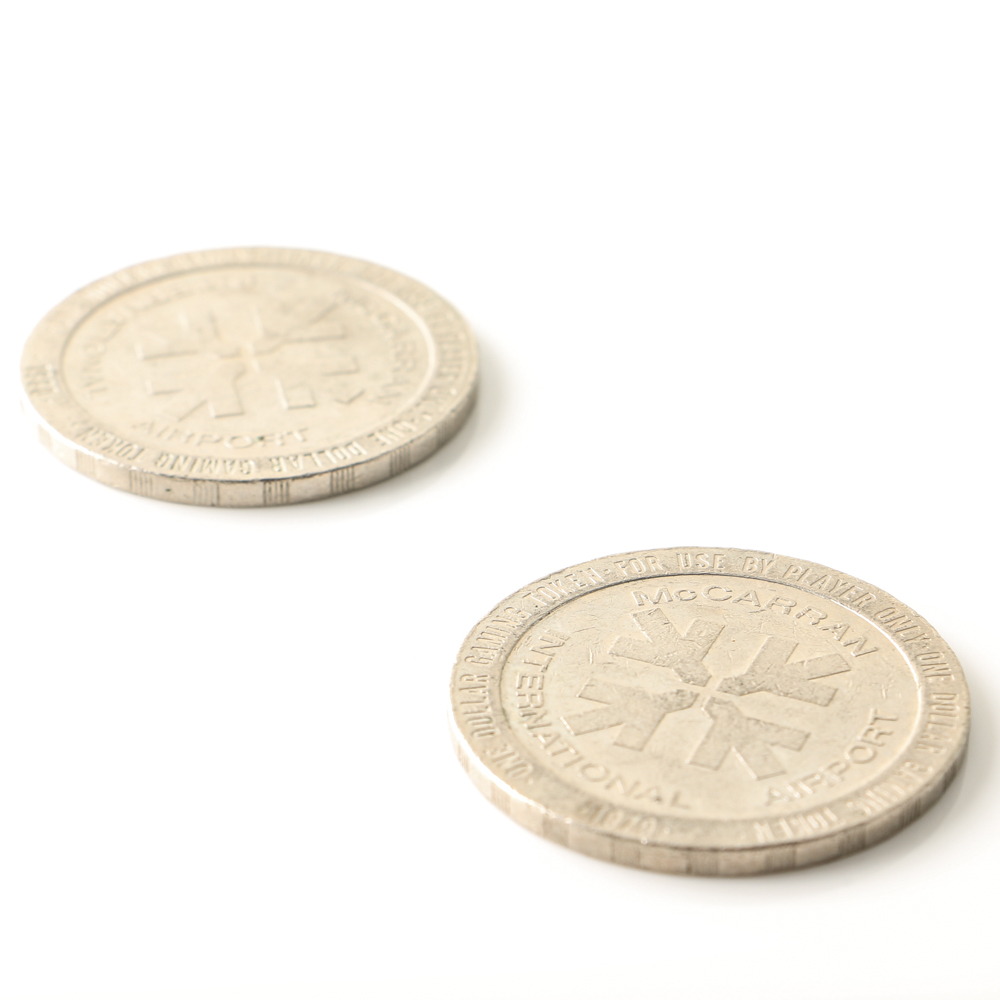 Two One-Dollar Gaming Tokens from Las Vegas
