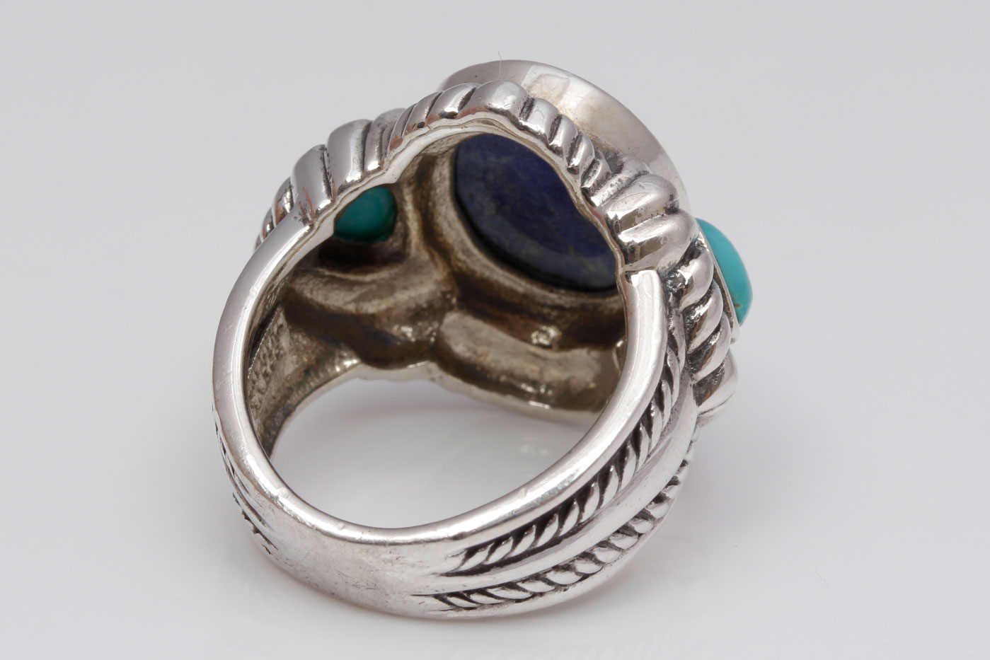 Sterling Silver Lapis Lazuli and Turquoise Ring