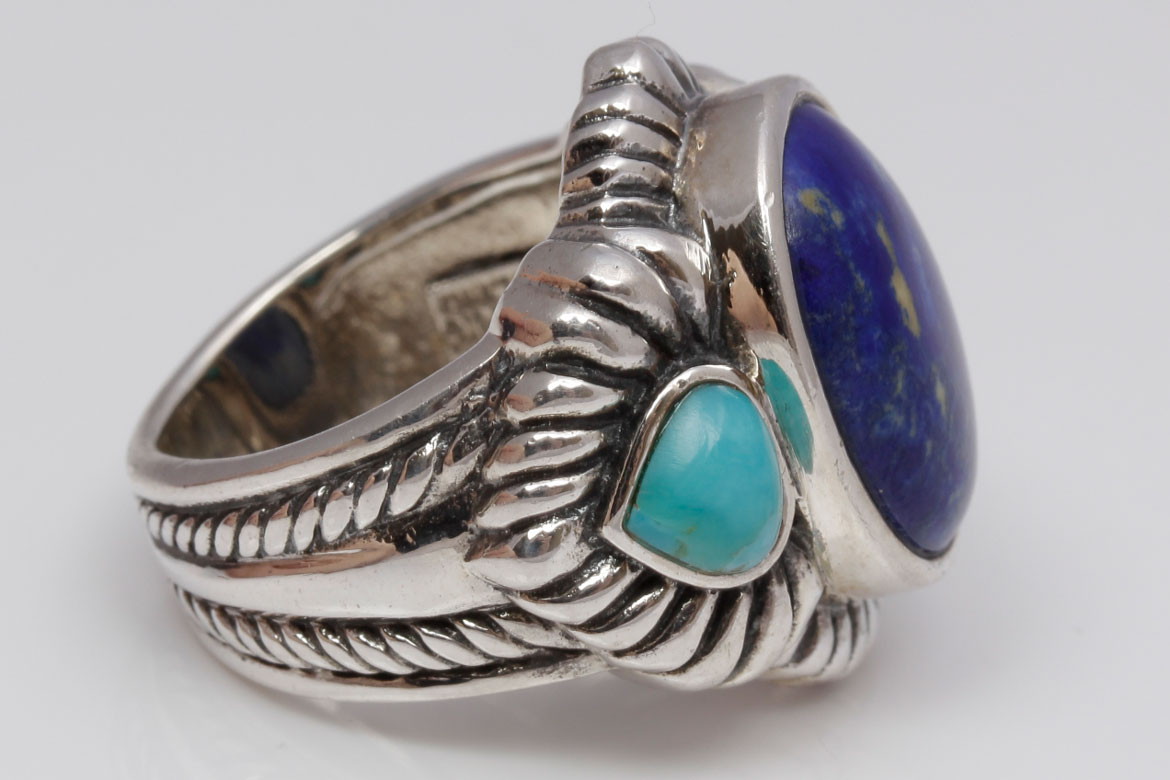 Sterling Silver Lapis Lazuli and Turquoise Ring