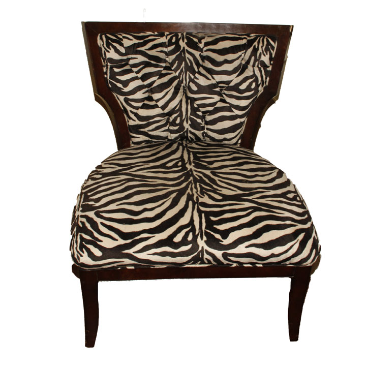 Contemporary Zebra Print Accent Chair EBTH