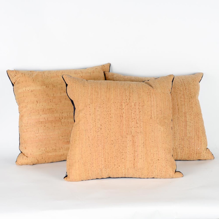 Set of Faux Cork Throw Pillows