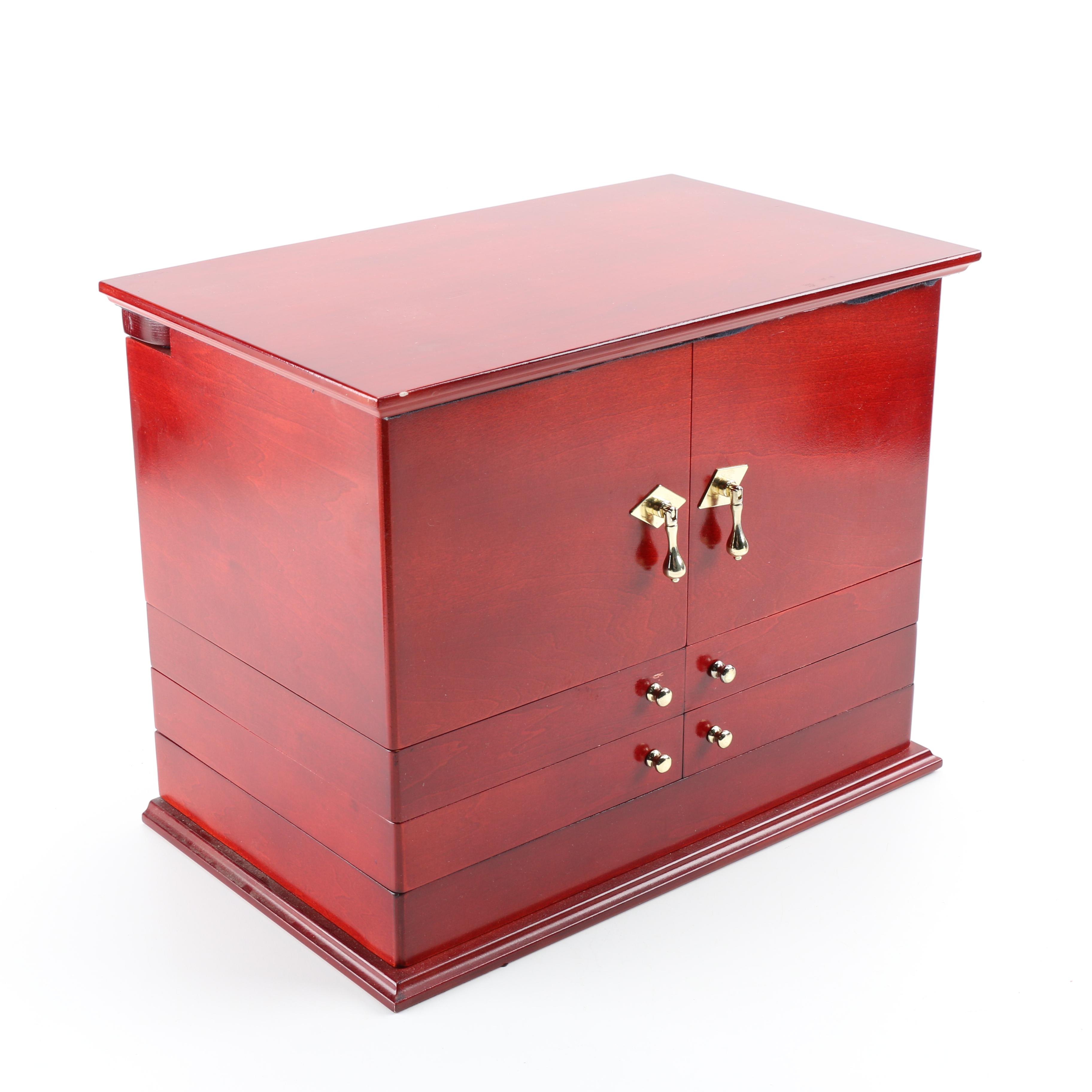 Lori Greiner Red Wooden Jewelry Box