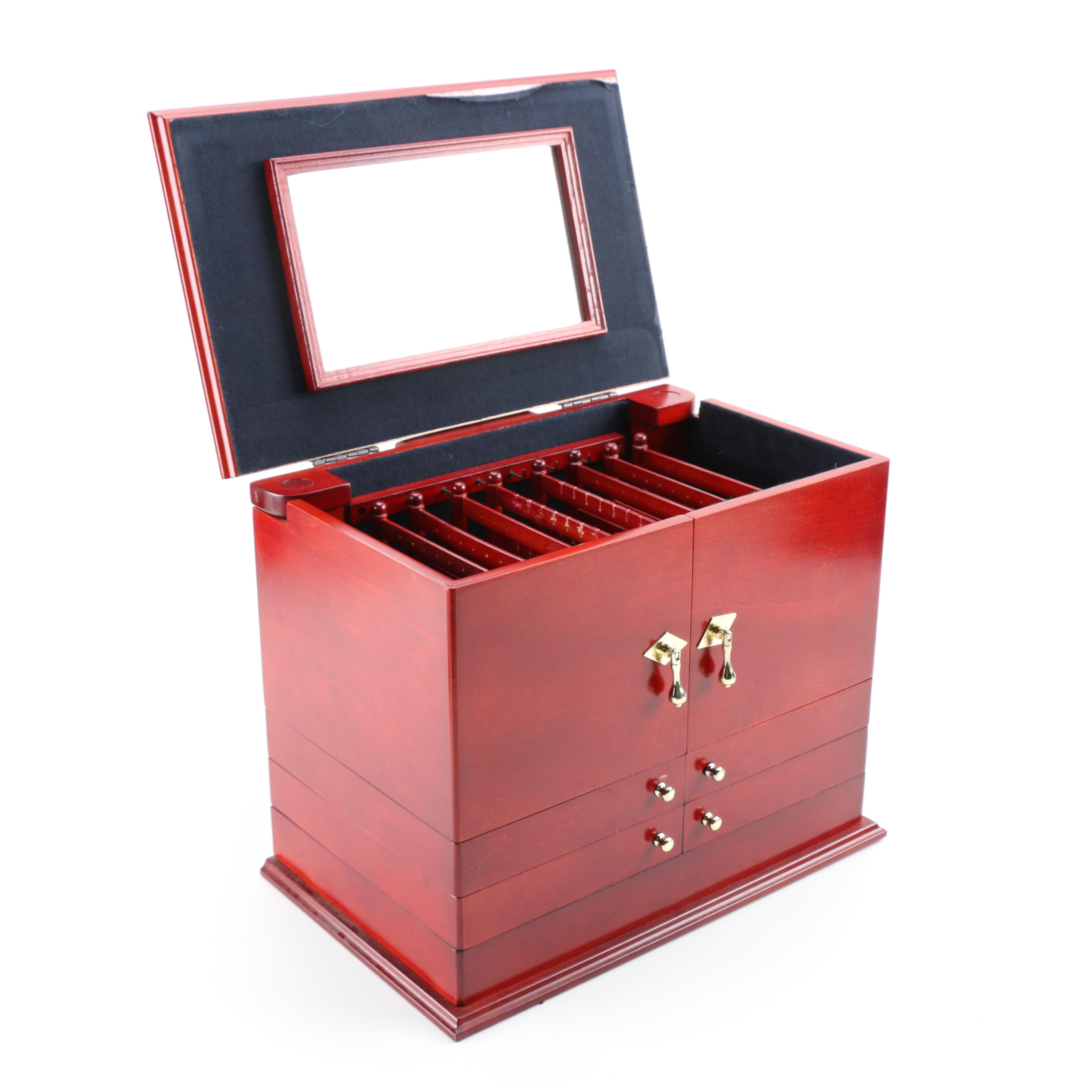 Lori Greiner Red Wooden Jewelry Box