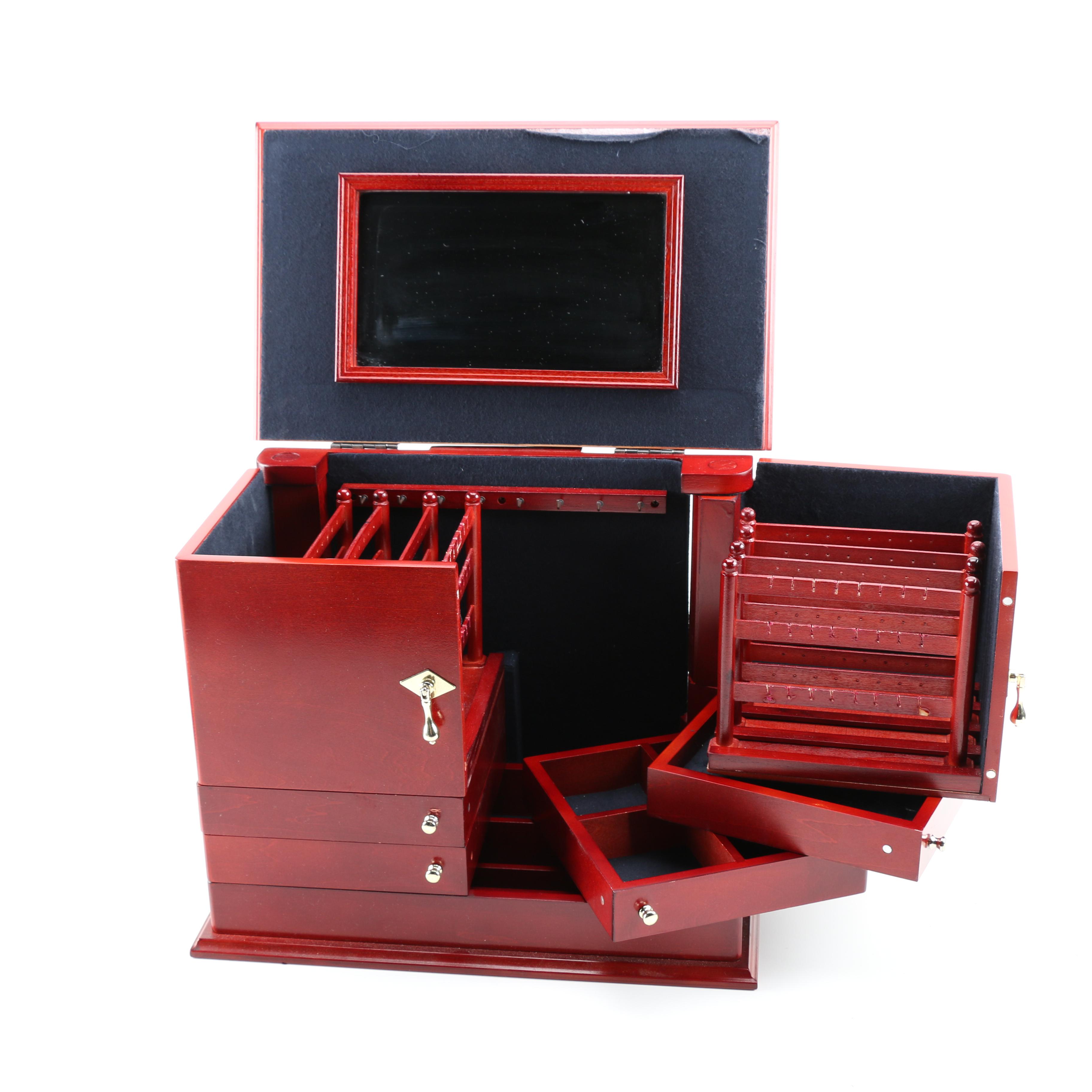Lori Greiner Red Wooden Jewelry Box