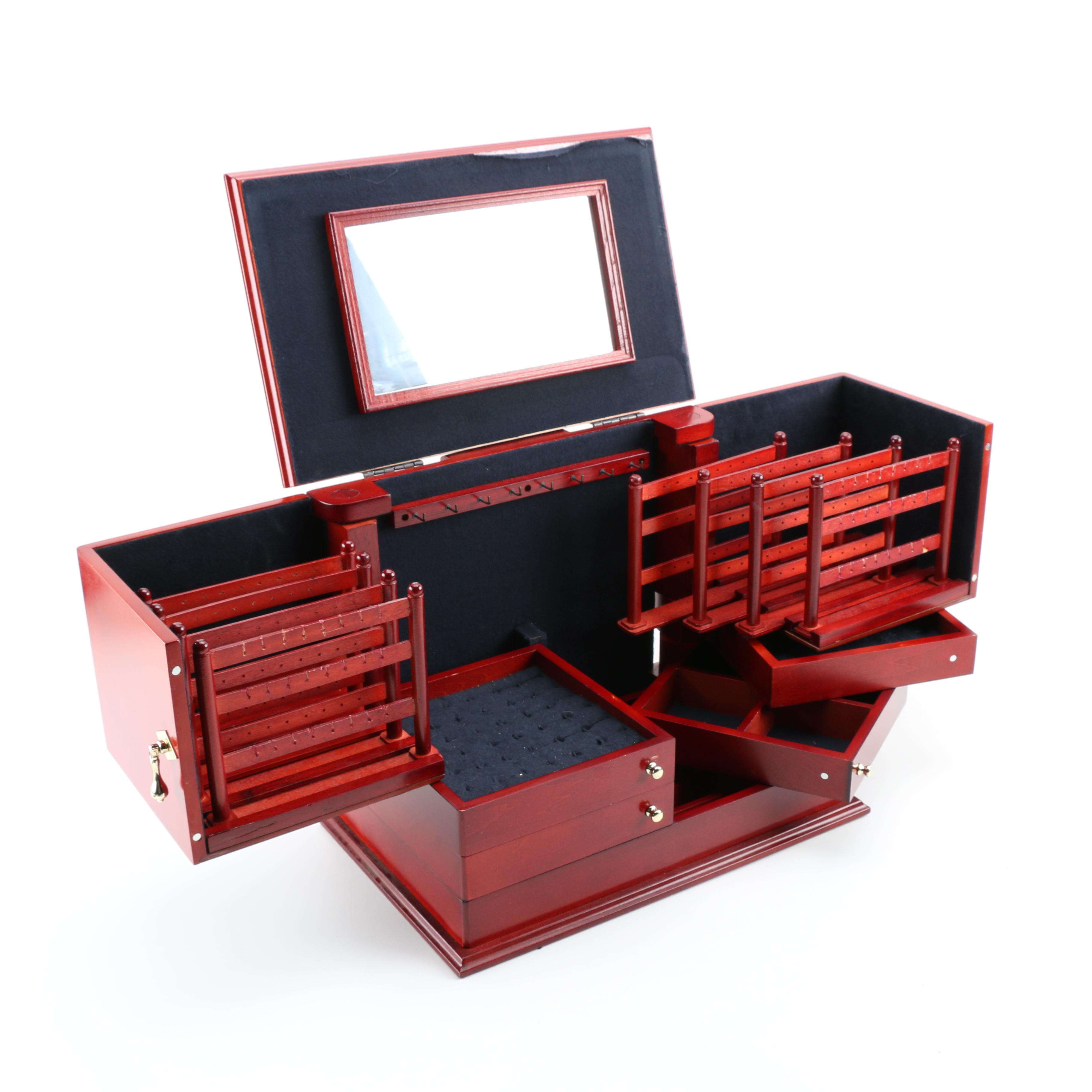 Lori Greiner Red Wooden Jewelry Box