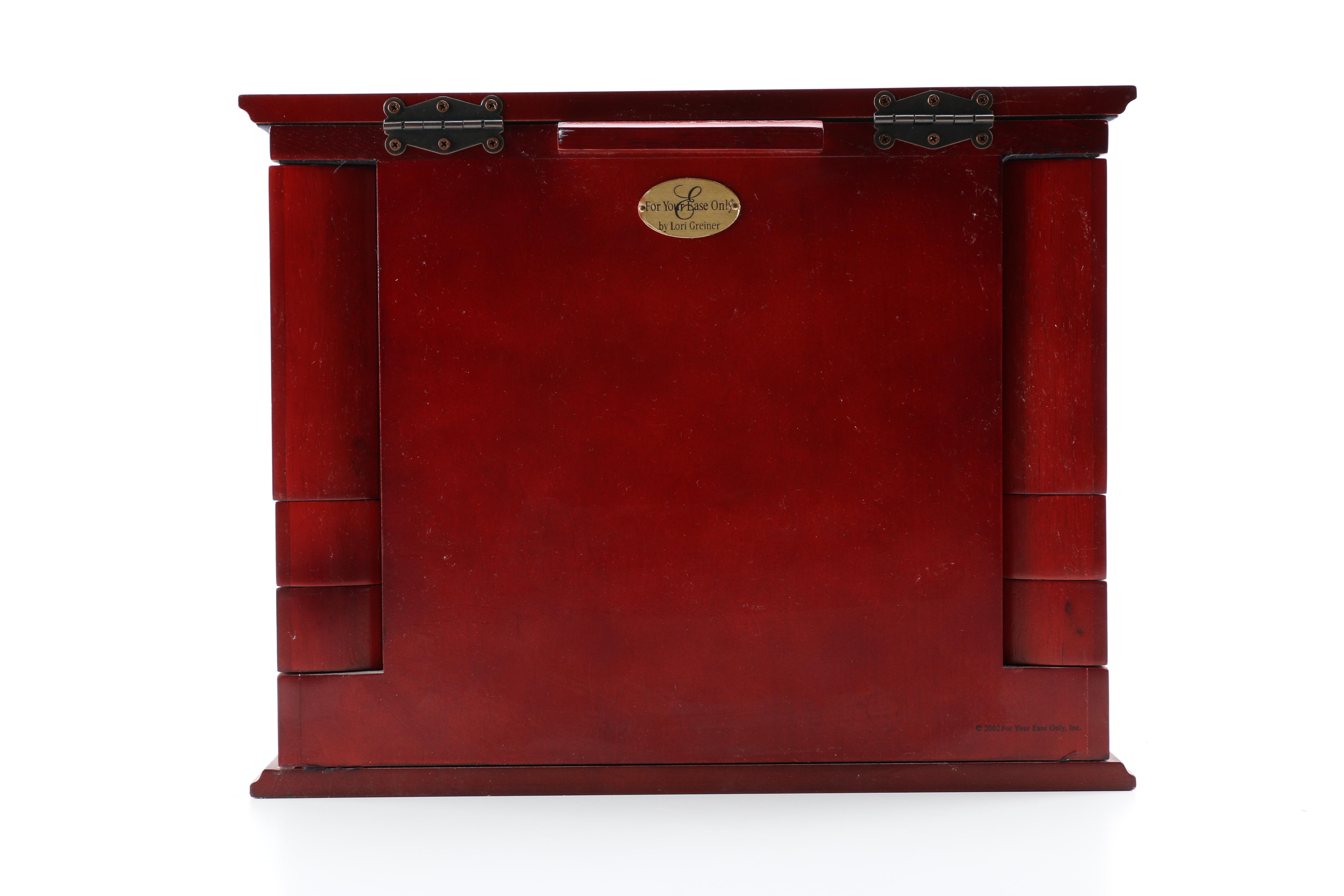 Lori Greiner Red Wooden Jewelry Box