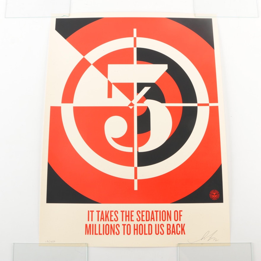 Shepard Fairey Limited Edition Serigraph on Paper "Sedation of Millions"