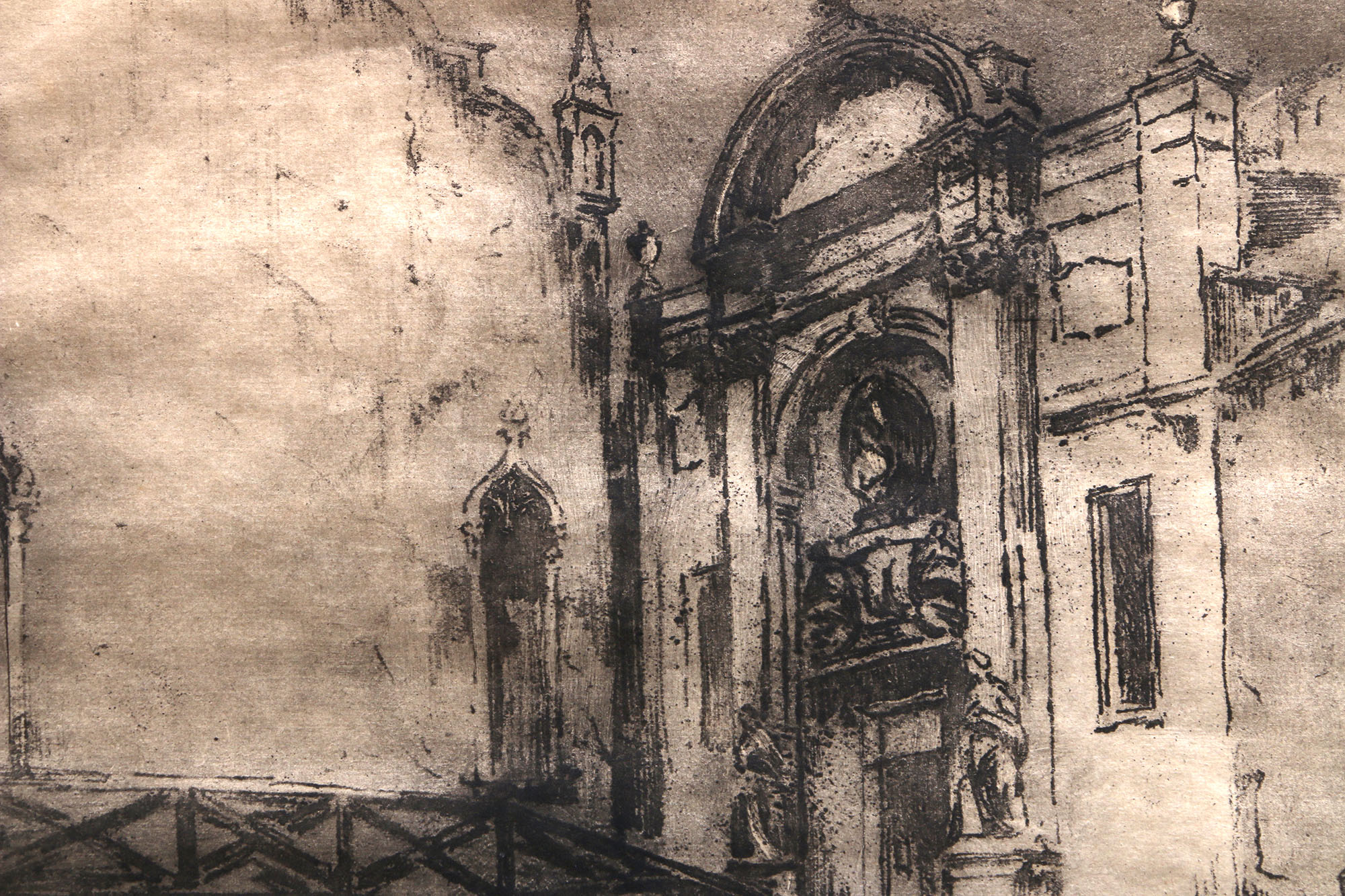 Monogrammed Old Master Print and Other Intaglio Prints of Various Scenes