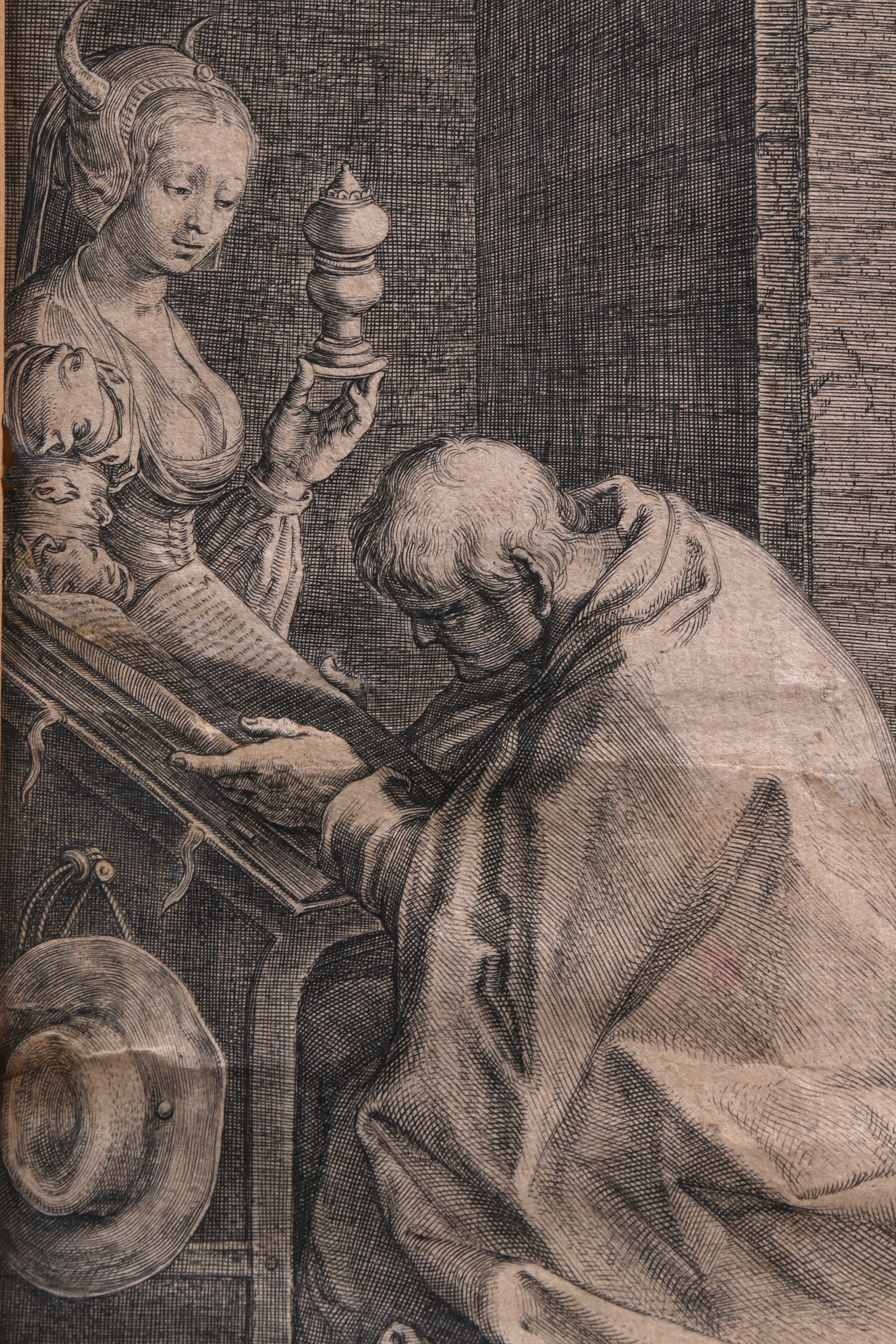 Monogrammed Old Master Print and Other Intaglio Prints of Various Scenes