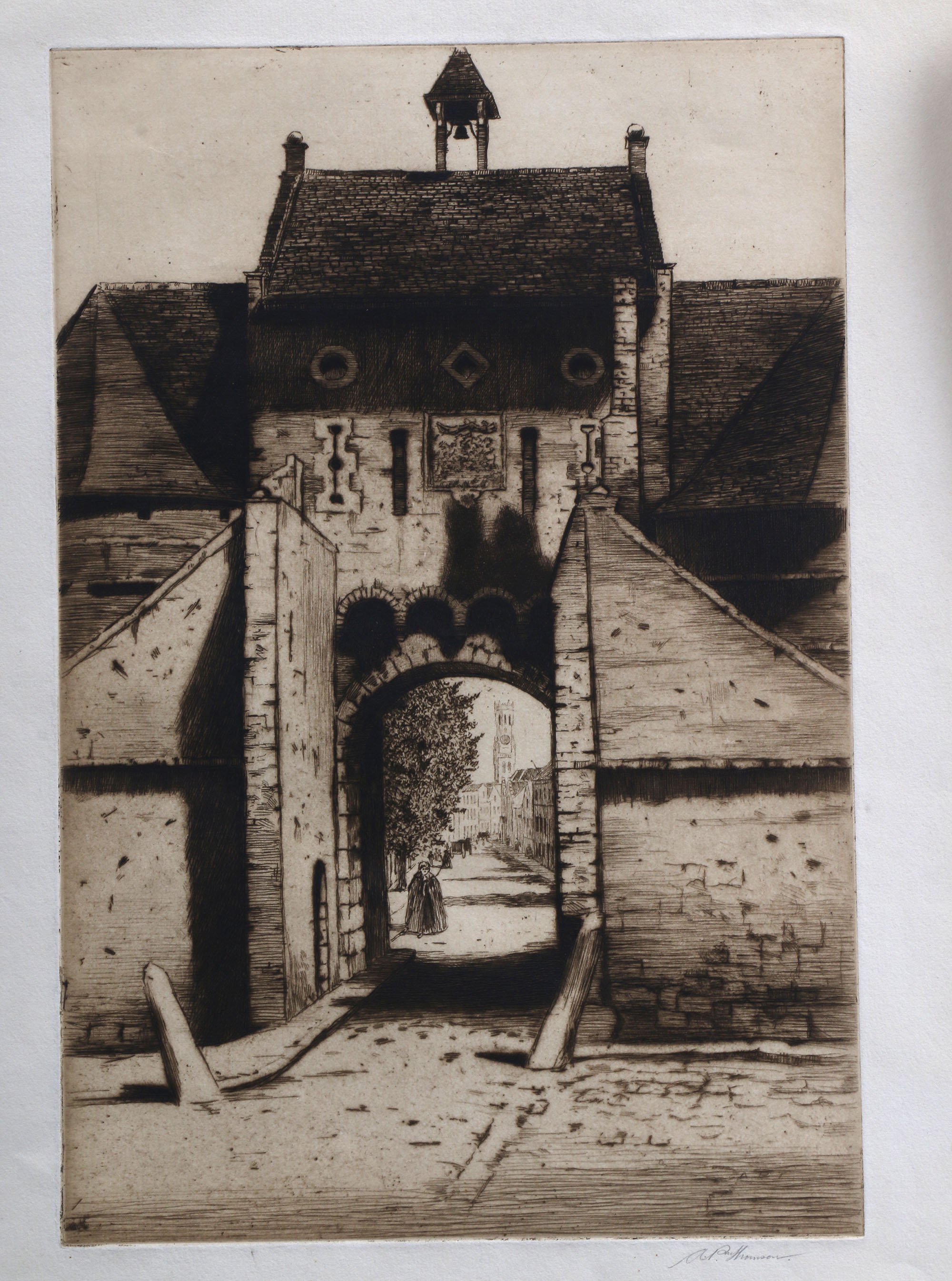 Monogrammed Old Master Print and Other Intaglio Prints of Various Scenes