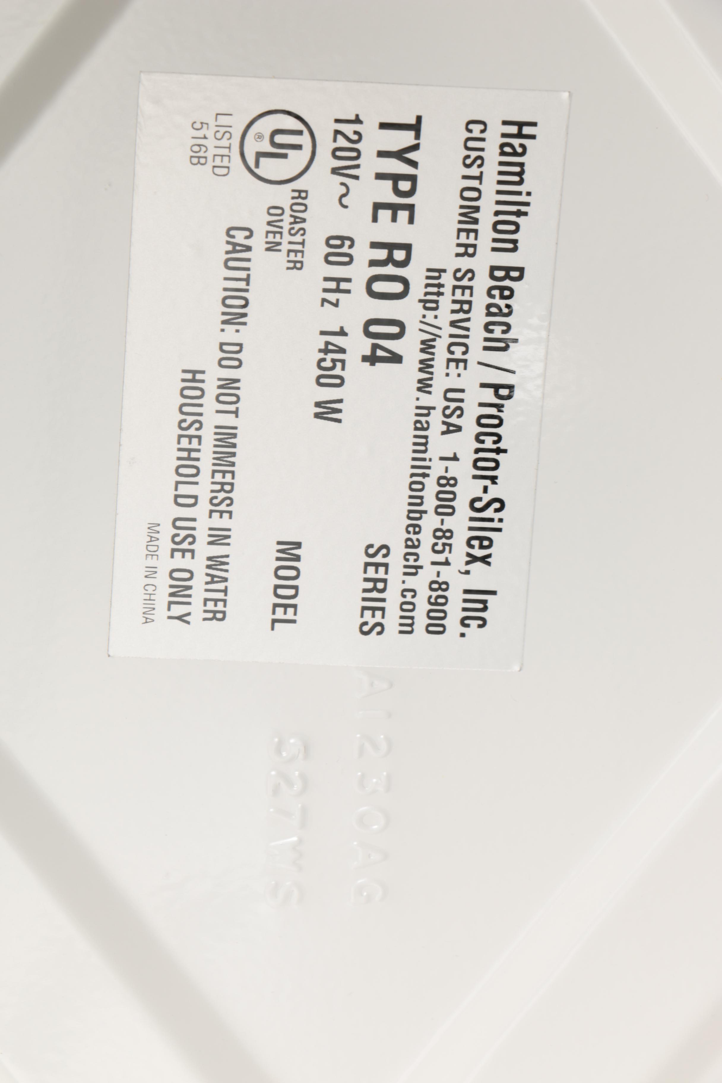 Hamilton Beach 18 Quart Roaster Oven