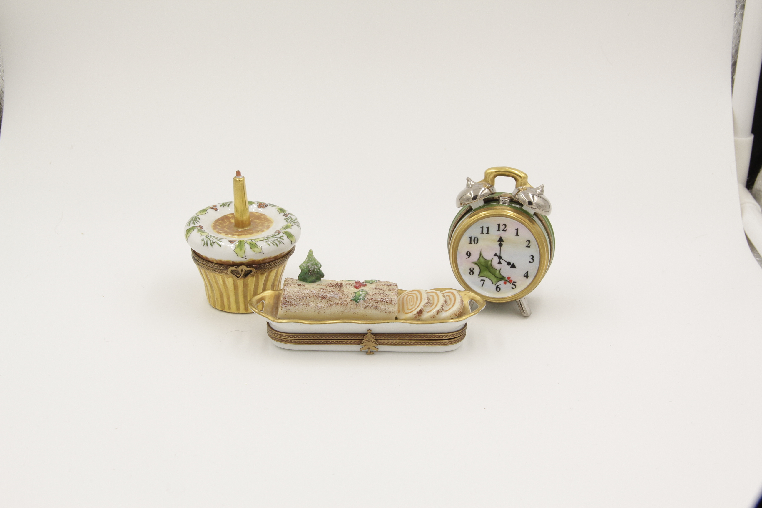 Limoges Hand-Painted Holiday Trinket Boxes