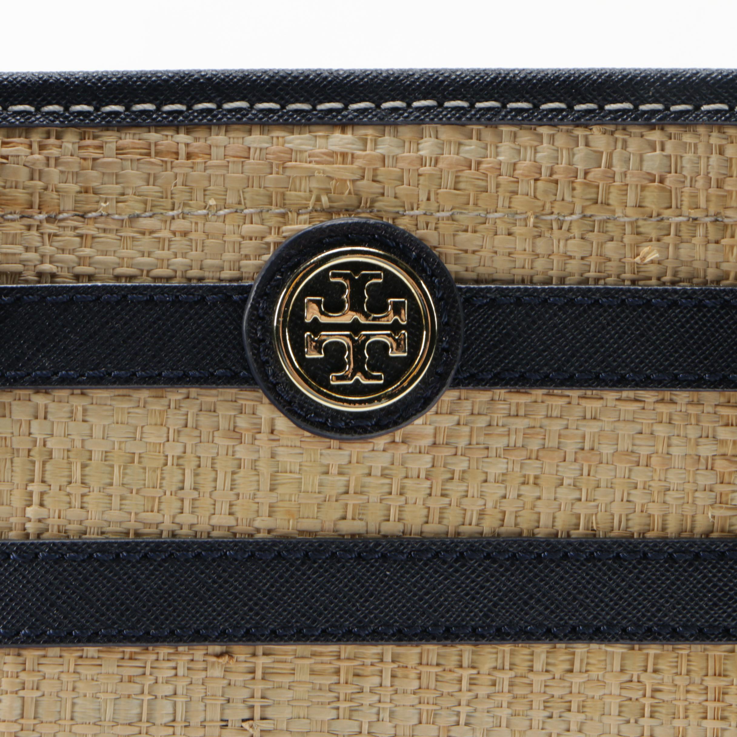 Tory Burch Stripe Straw Mini Tote