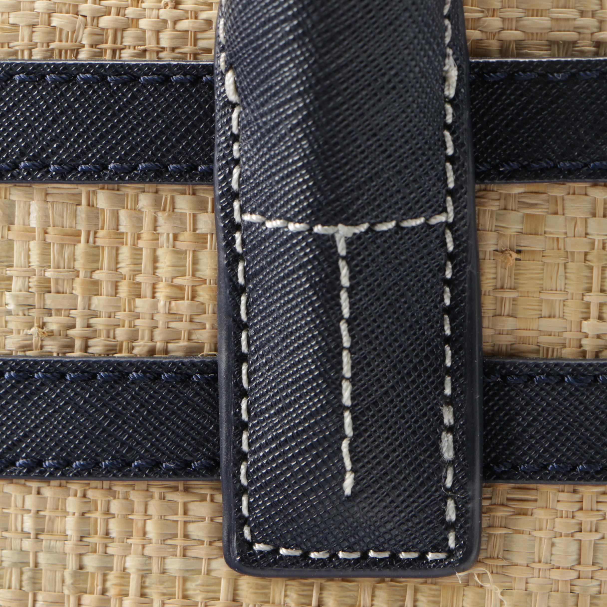 Tory Burch Stripe Straw Mini Tote