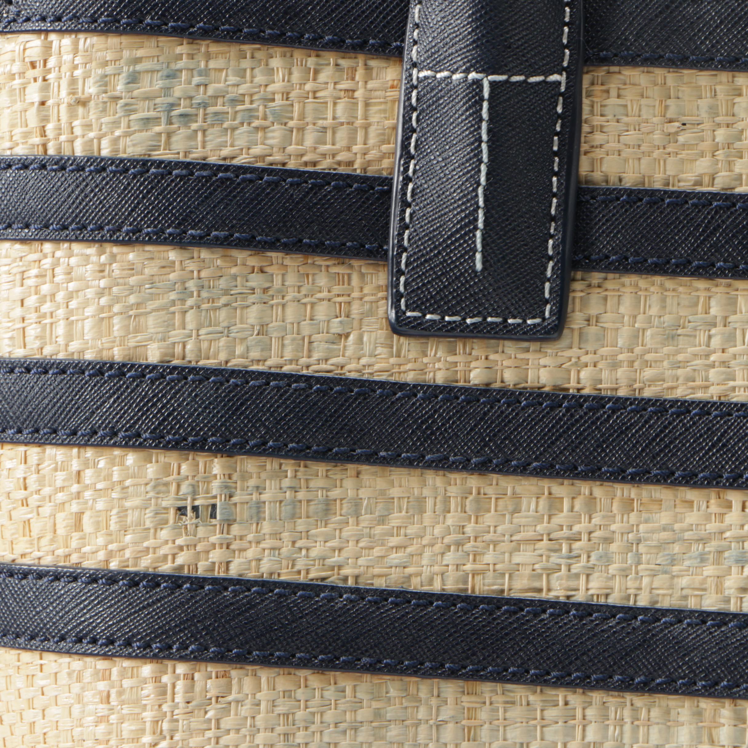 Tory Burch Stripe Straw Mini Tote