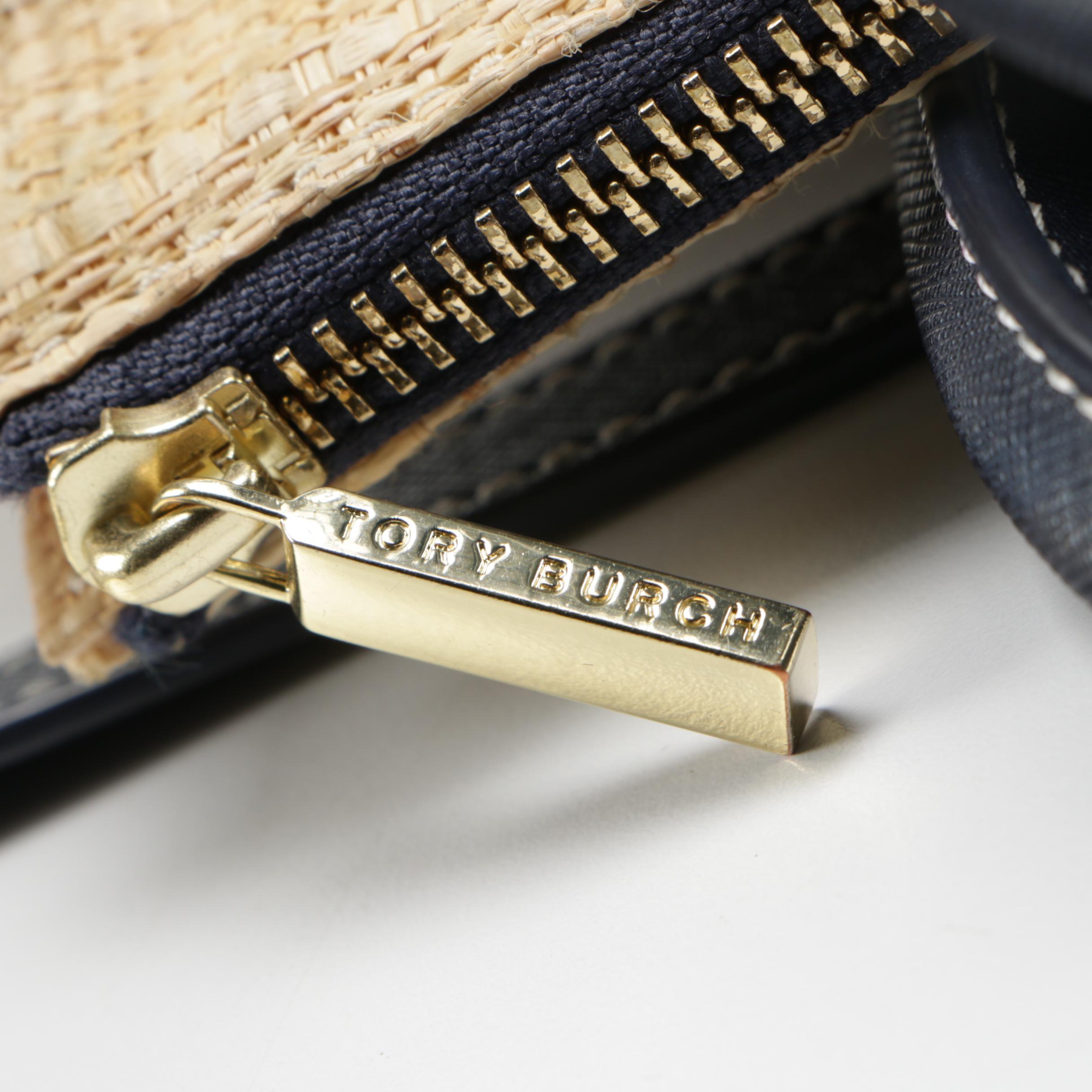 Tory Burch Stripe Straw Mini Tote