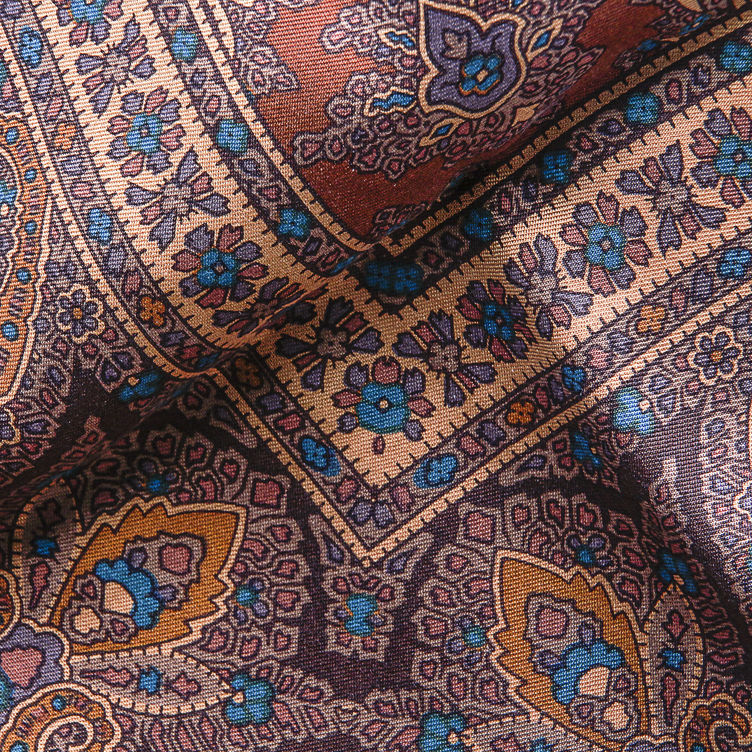 Yves Saint Laurent Brown Paisley Scarf