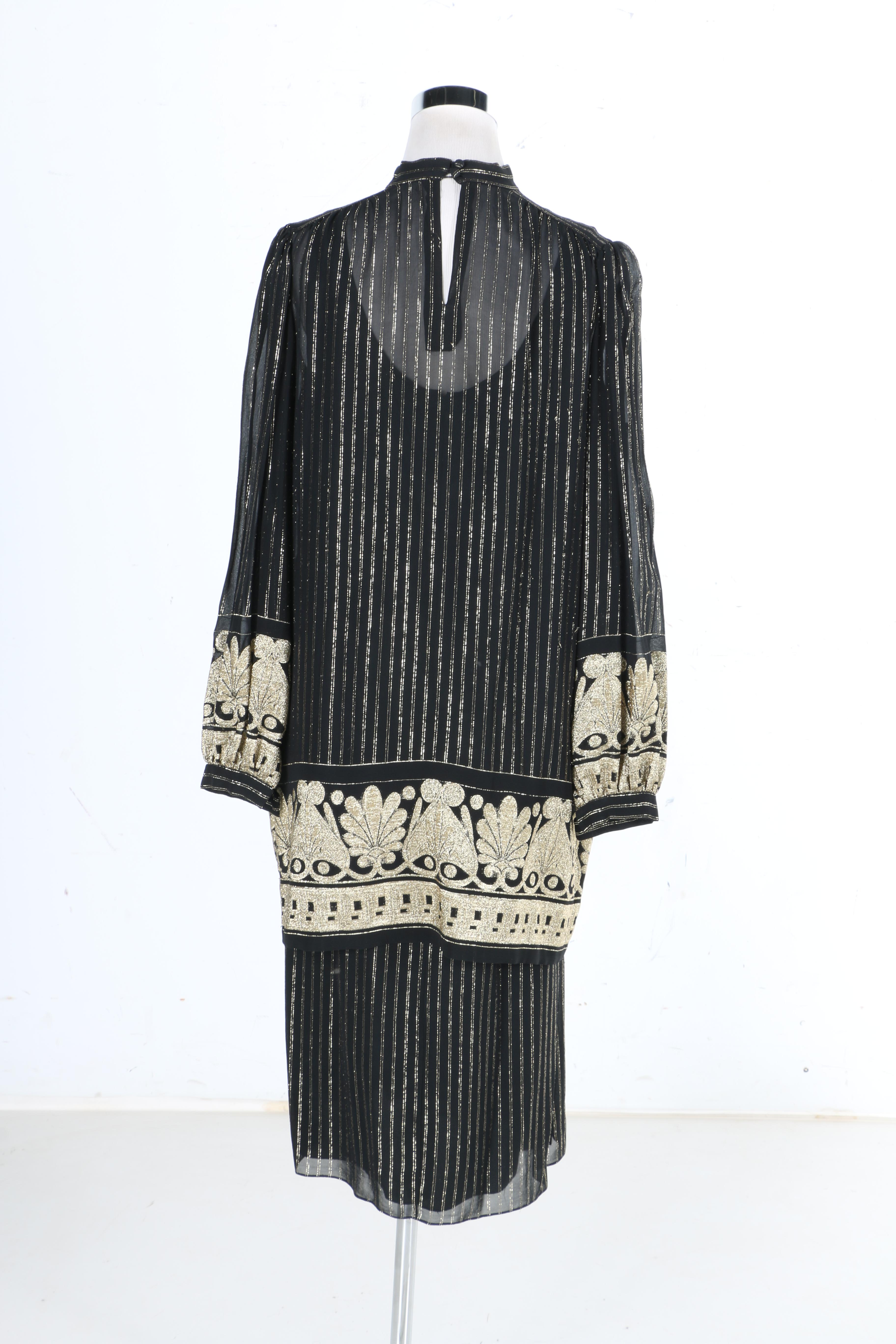 Black and Gold Slip Dress With Top