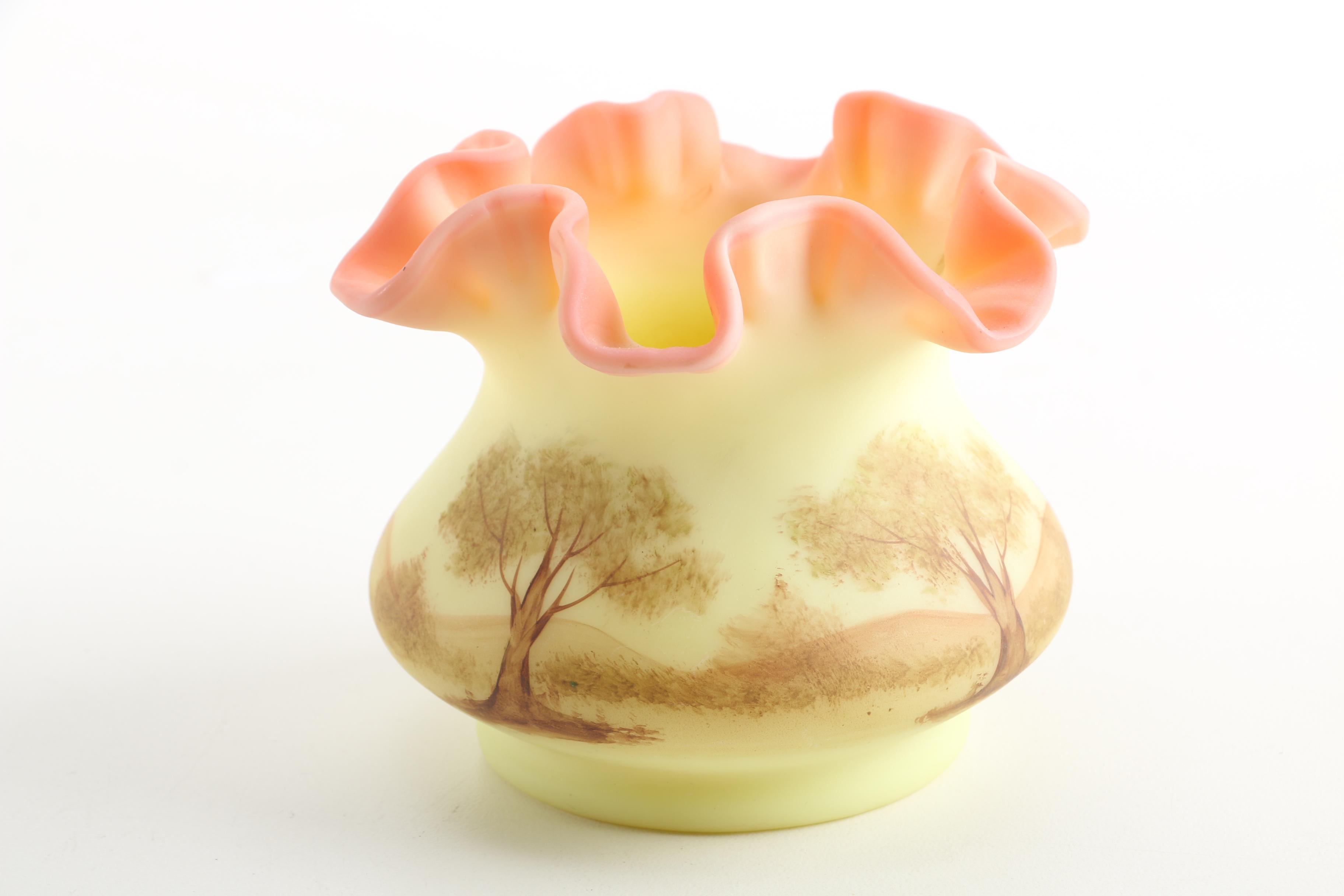 Signed Fenton "Burmese" Vases