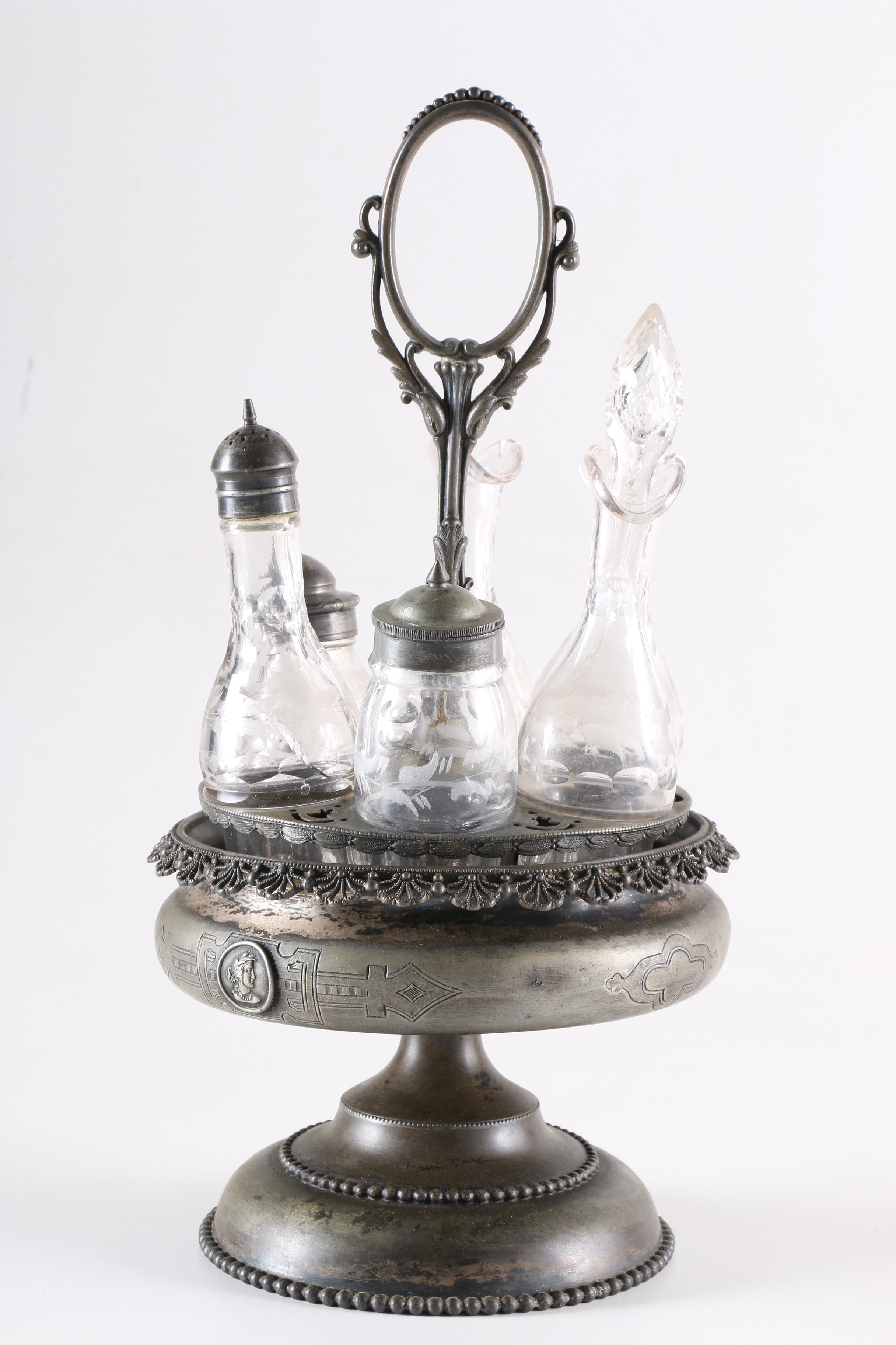 Rogers, Smith & Co. Condiment Server and Glass Bottles