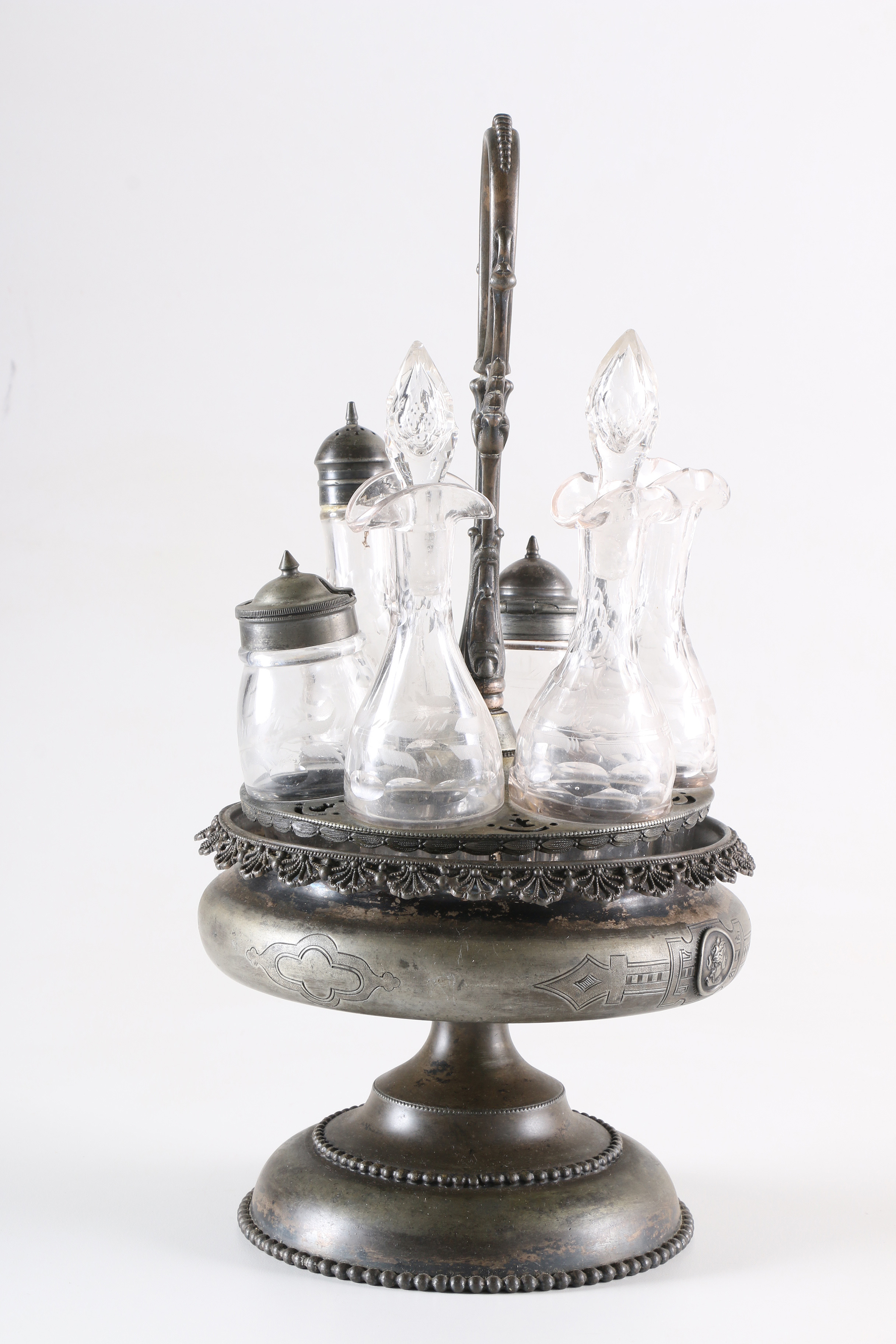 Rogers, Smith & Co. Condiment Server and Glass Bottles