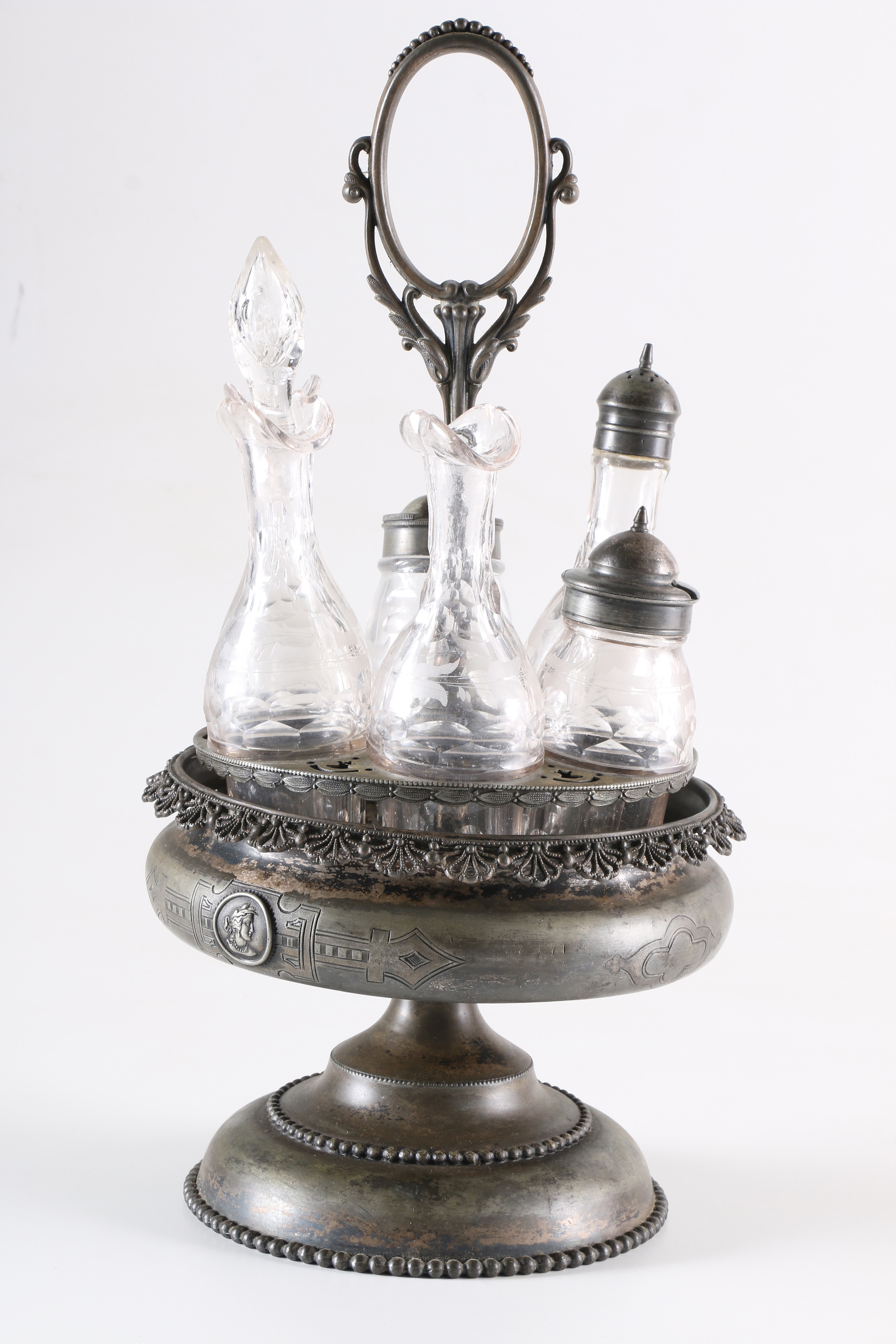 Rogers, Smith & Co. Condiment Server and Glass Bottles