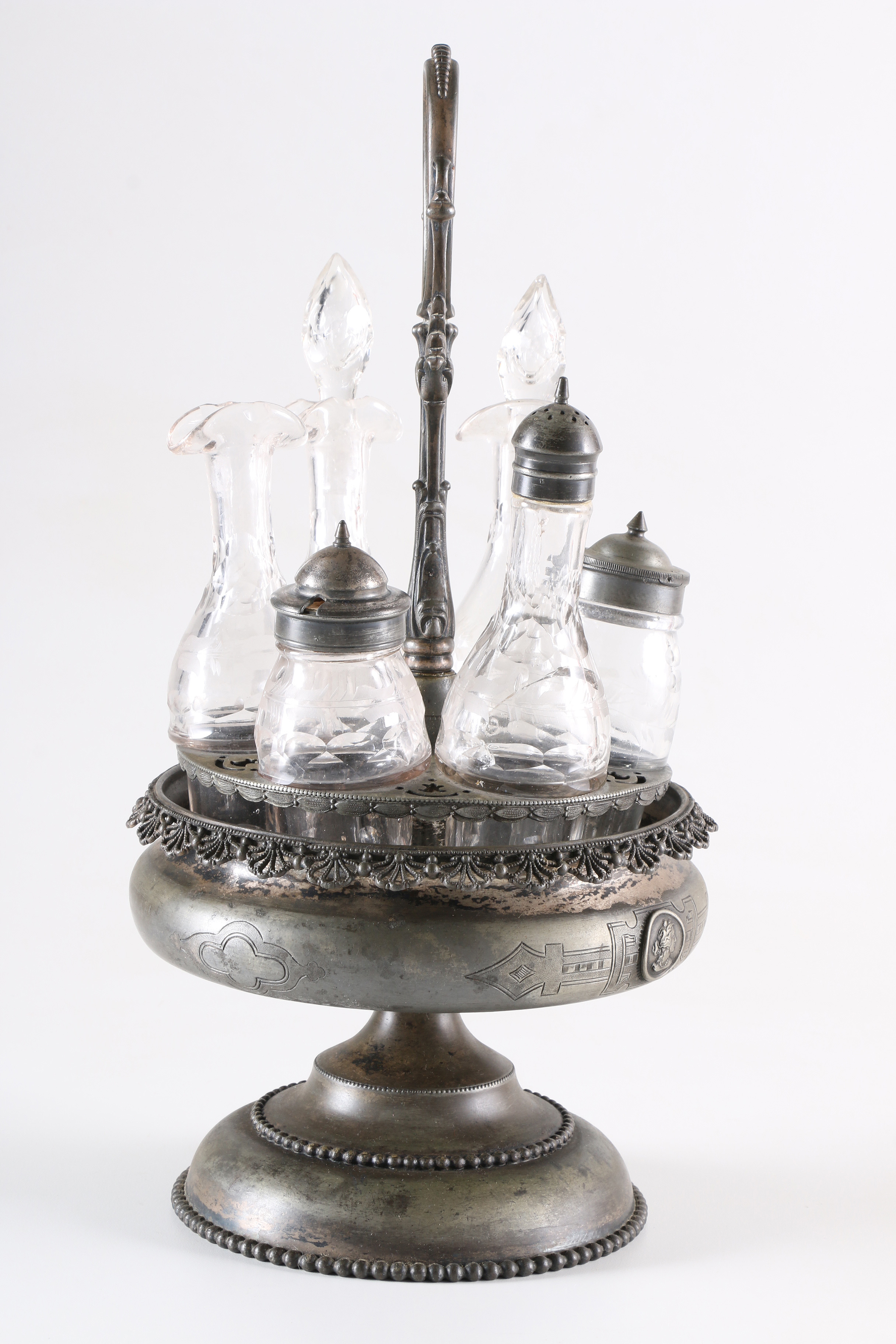 Rogers, Smith & Co. Condiment Server and Glass Bottles