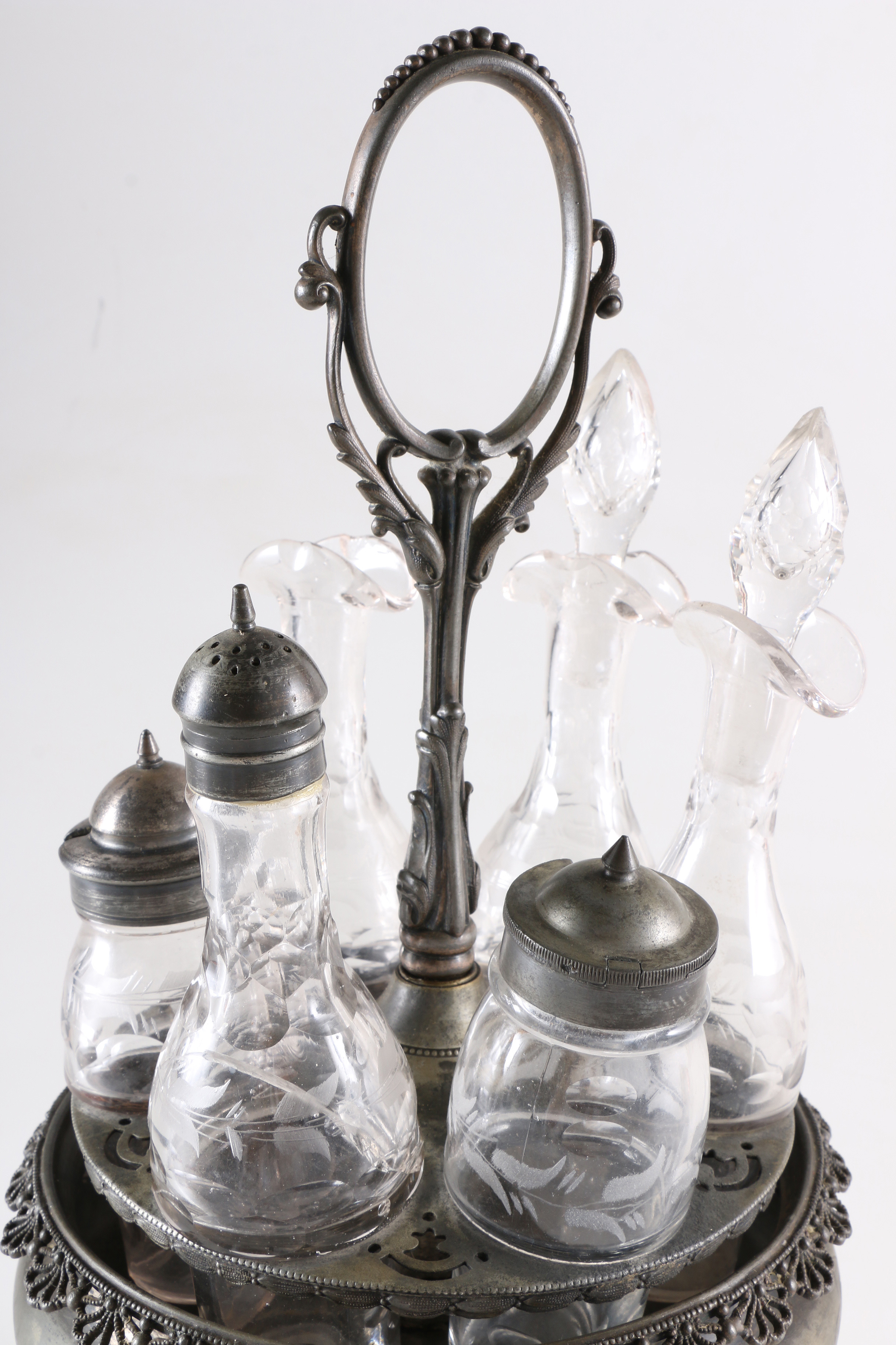 Rogers, Smith & Co. Condiment Server and Glass Bottles