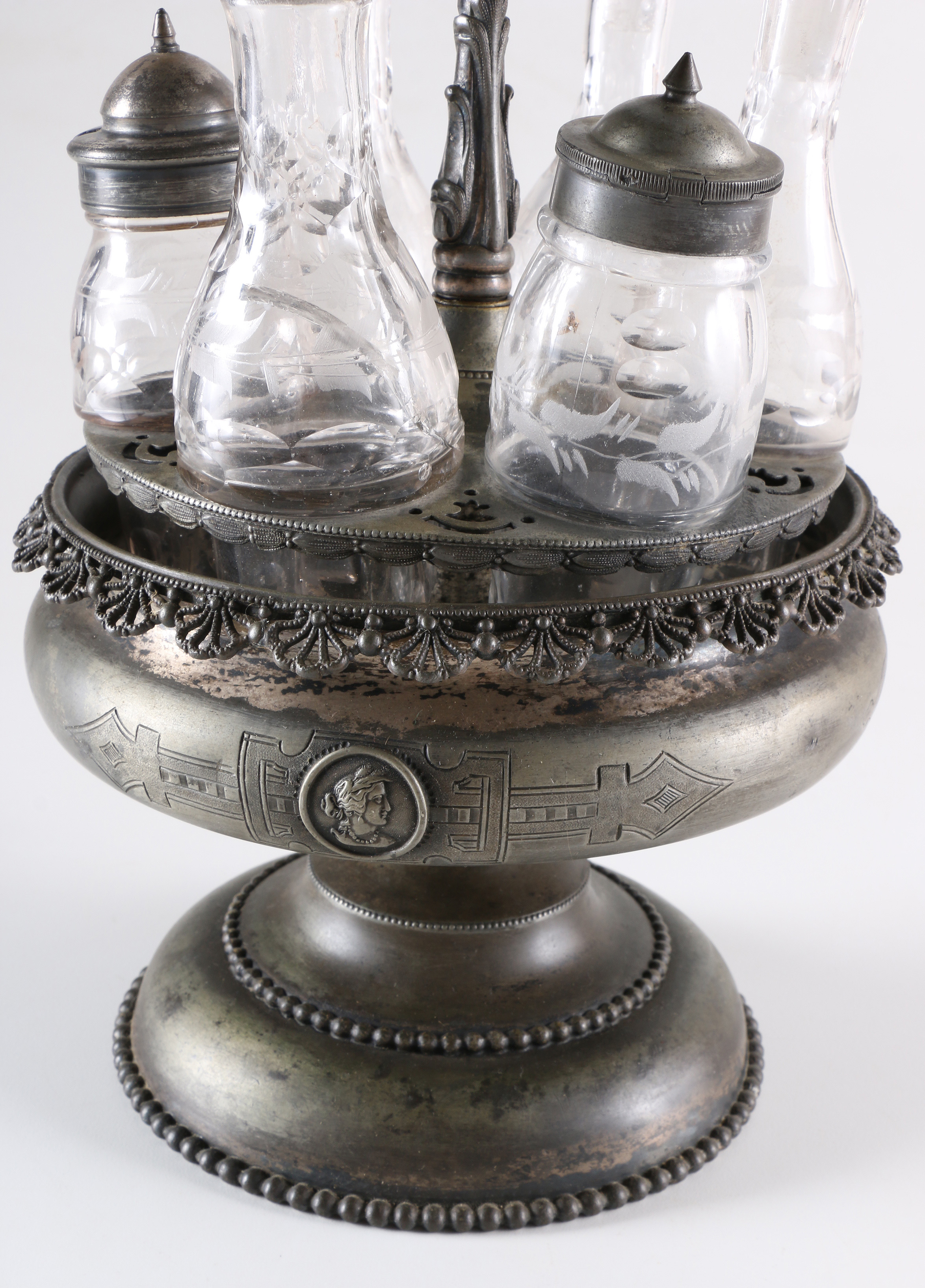 Rogers, Smith & Co. Condiment Server and Glass Bottles