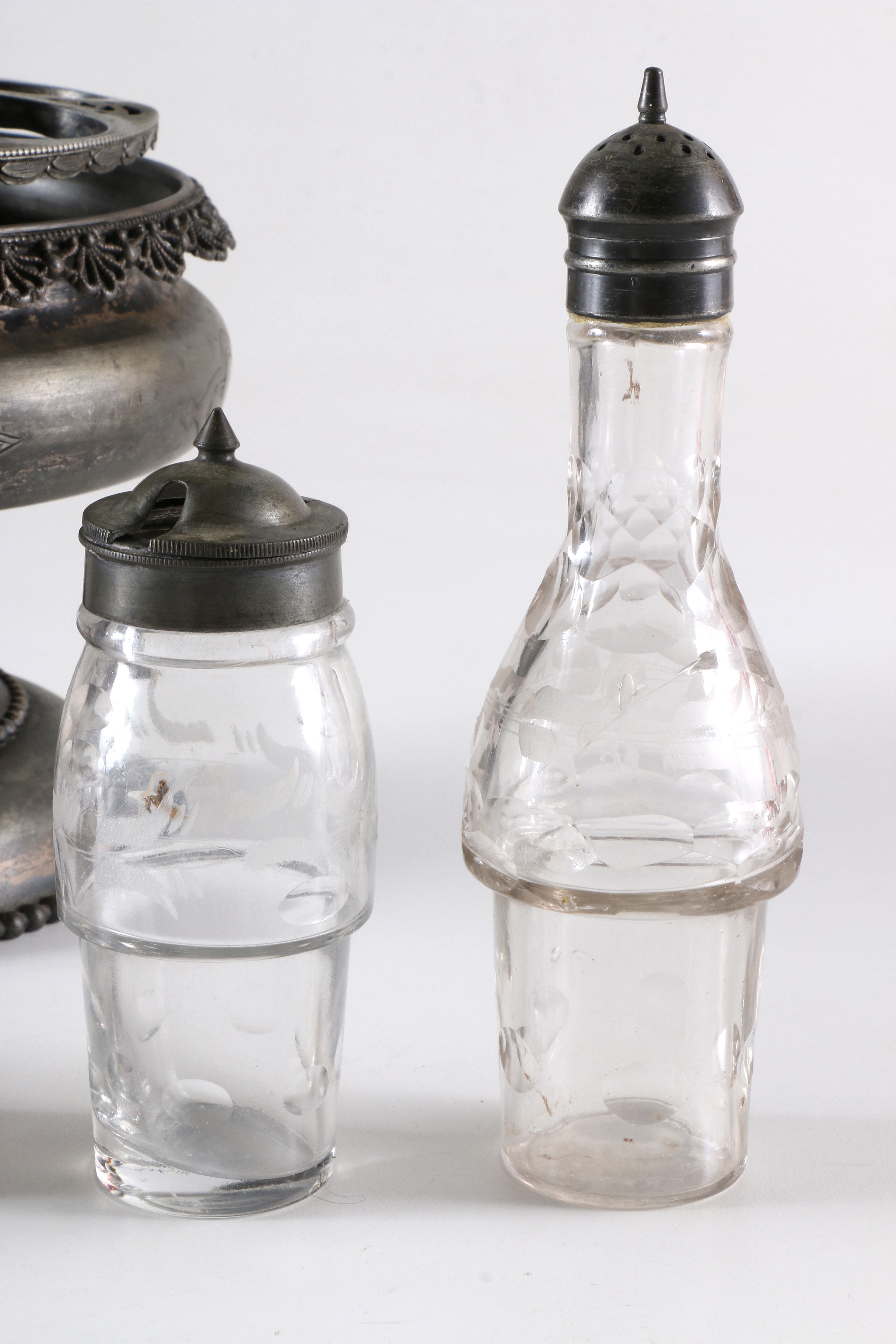Rogers, Smith & Co. Condiment Server and Glass Bottles