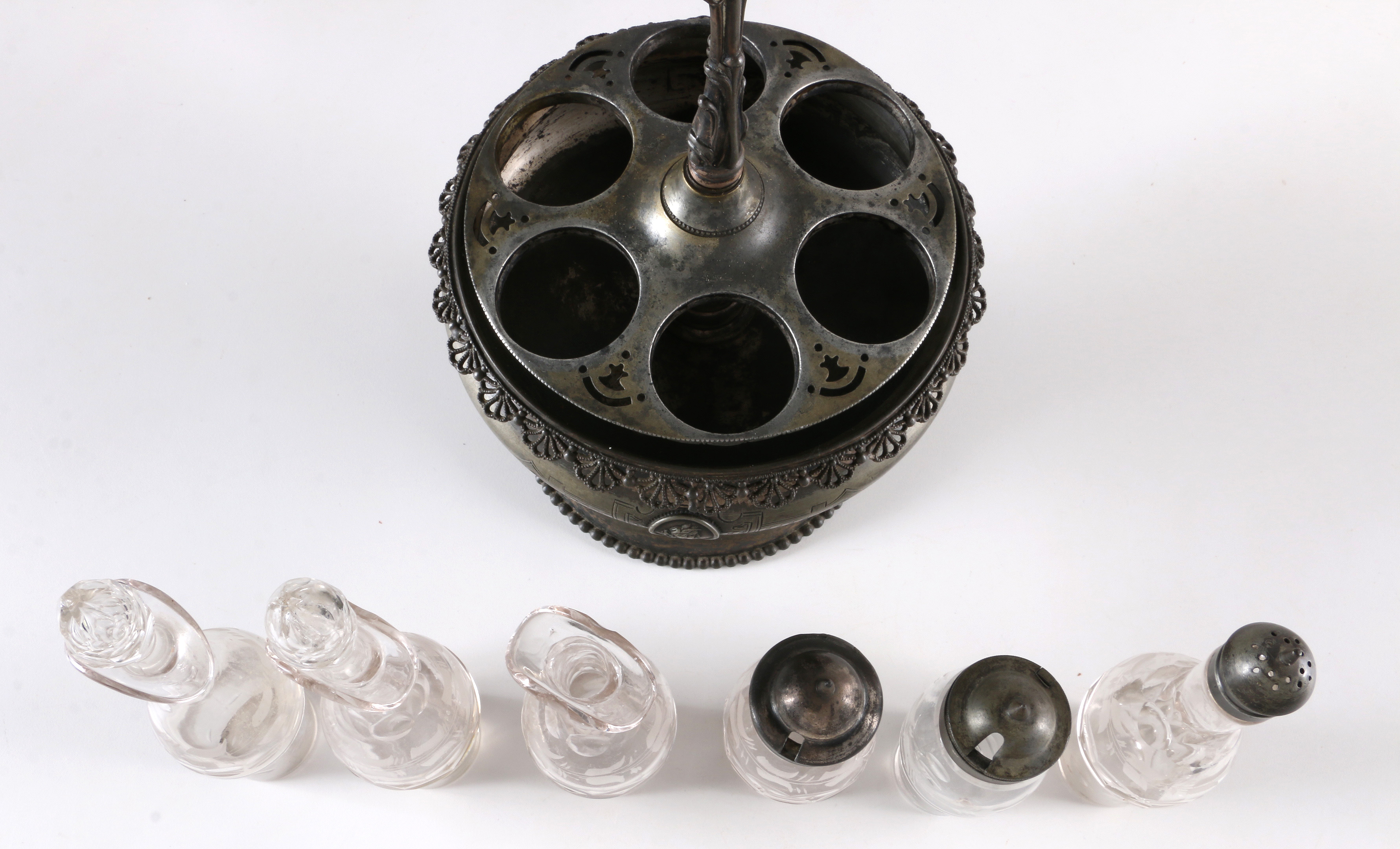 Rogers, Smith & Co. Condiment Server and Glass Bottles