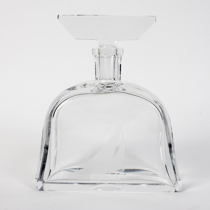 Crystal Decanter with Etching of Sail Boat