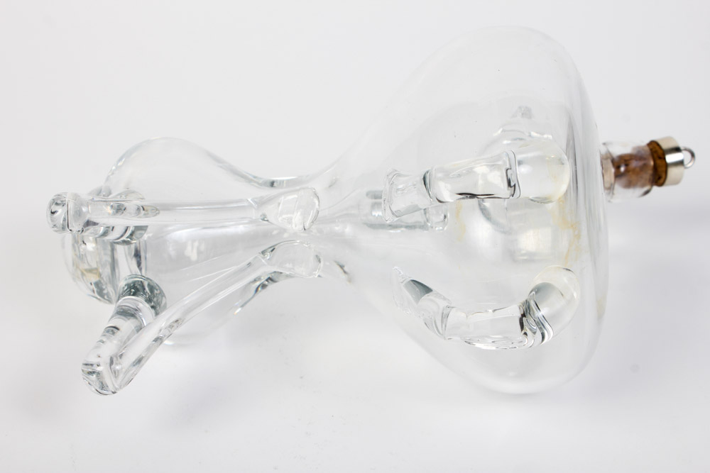 Dog Decanter with Sterling Silver and Cork Stopper