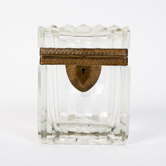 Art Deco Crystal Box with Brass Lock