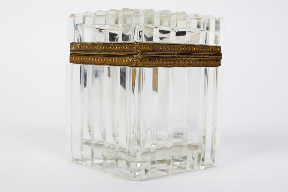 Art Deco Crystal Box with Brass Lock