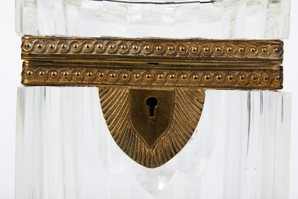 Art Deco Crystal Box with Brass Lock