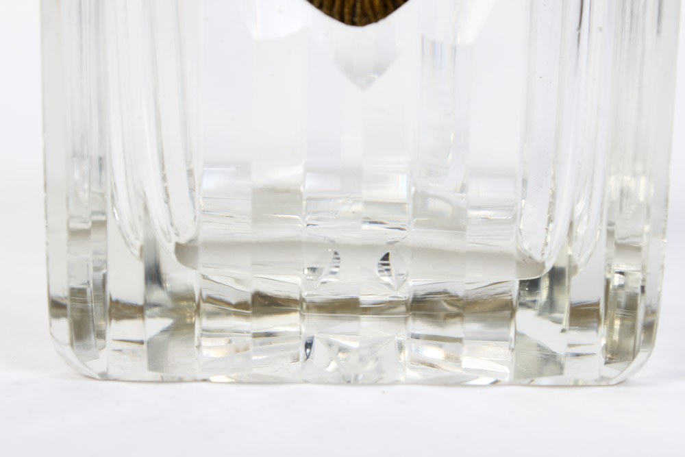 Art Deco Crystal Box with Brass Lock