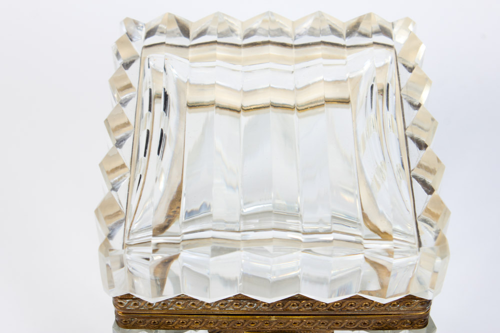 Art Deco Crystal Box with Brass Lock