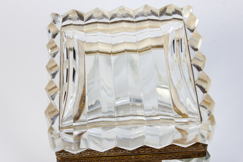 Art Deco Crystal Box with Brass Lock