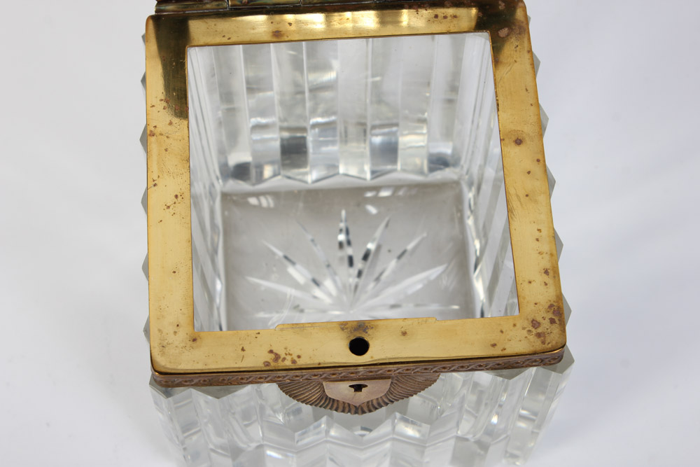 Art Deco Crystal Box with Brass Lock