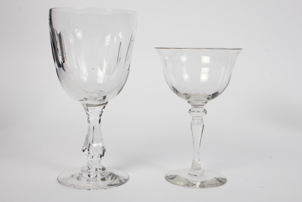 Collection of Crystal Glasses Featuring Baccarat and Waterford