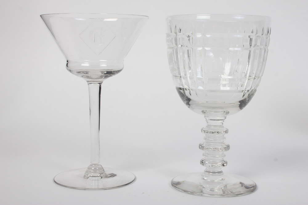 Collection of Crystal Glasses Featuring Baccarat and Waterford