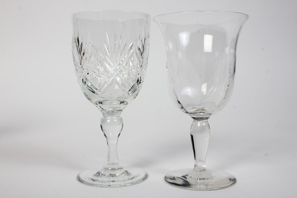 Collection of Crystal Glasses Featuring Baccarat and Waterford
