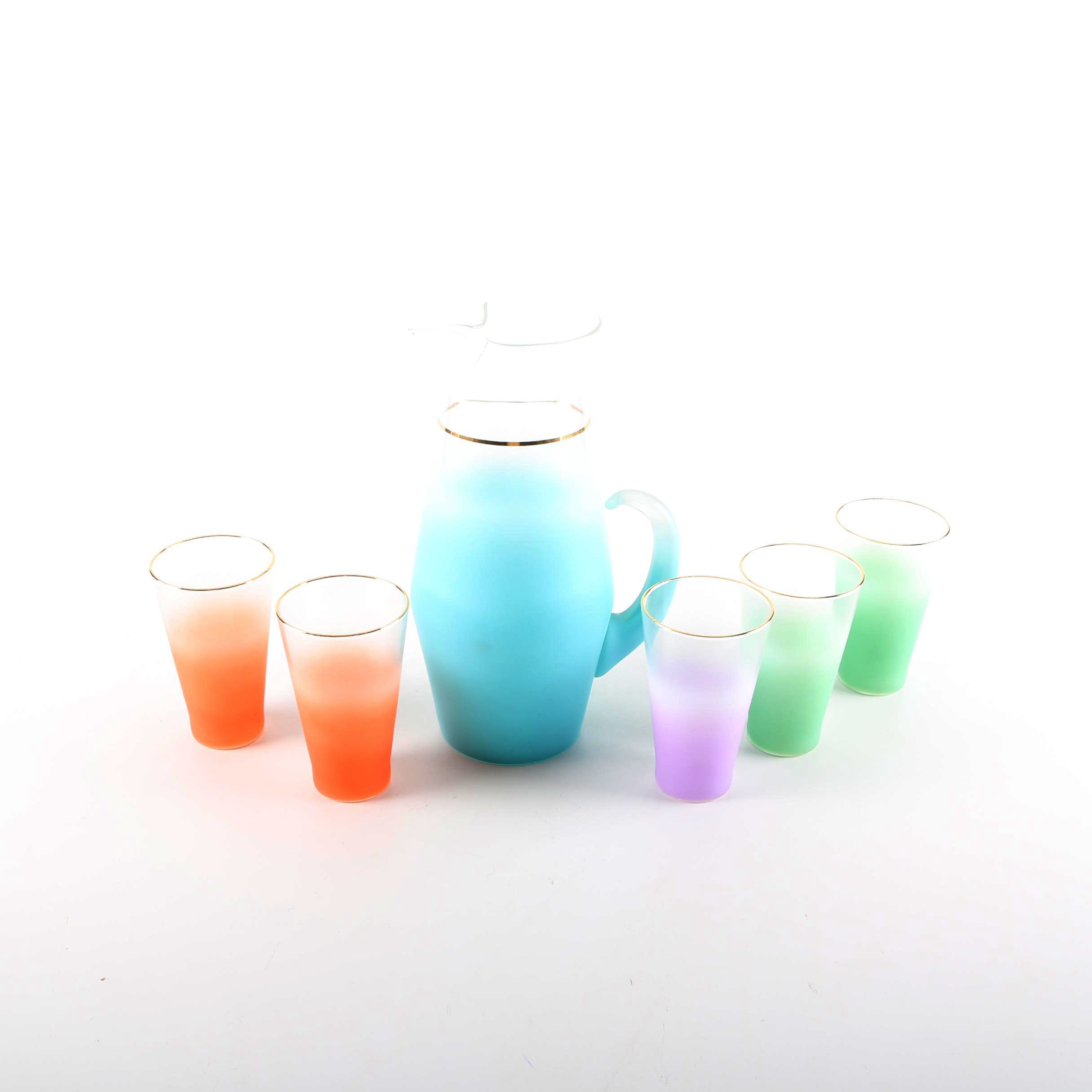 Frosted Pitcher and Glass Set