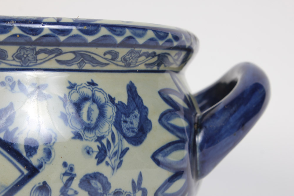 Chinese Blue and White Stoneware Footbath