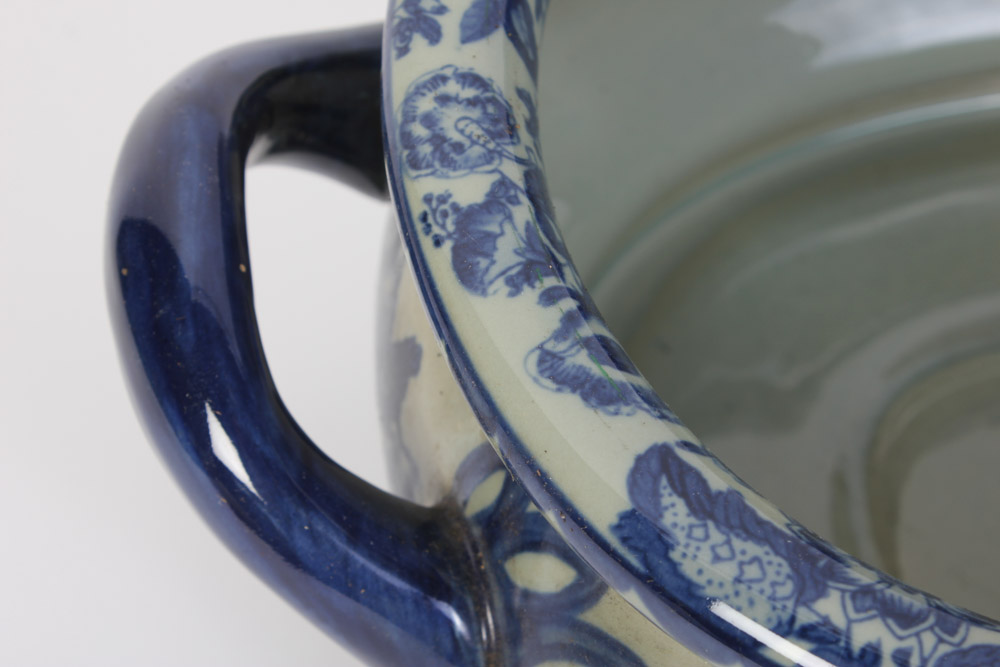 Chinese Blue and White Stoneware Footbath