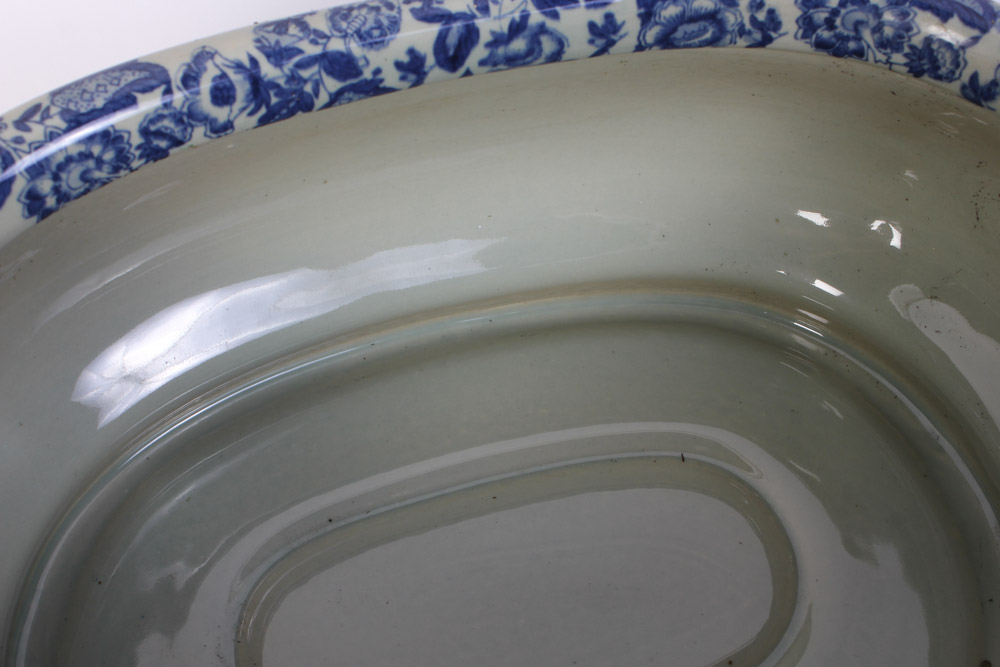 Chinese Blue and White Stoneware Footbath